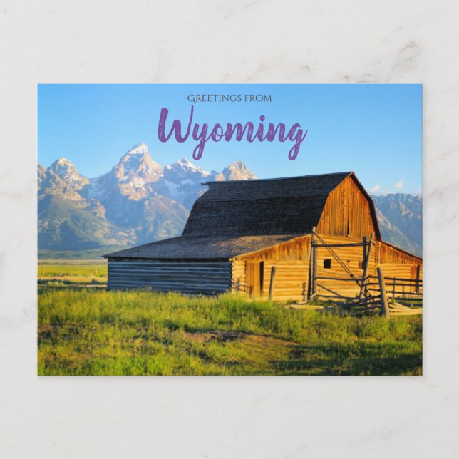 Postal Saludos desde Wyoming Tetons (Anverso)