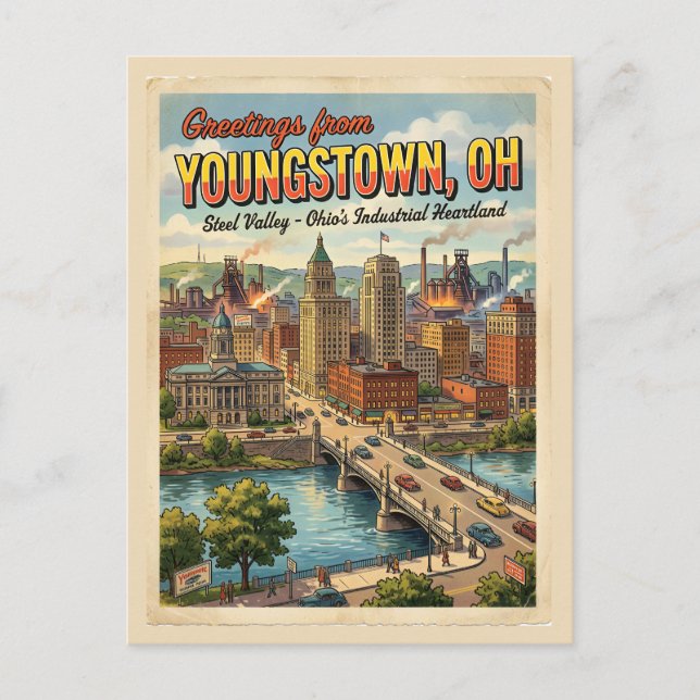 Postal Saludos desde Youngstown OH (Anverso)