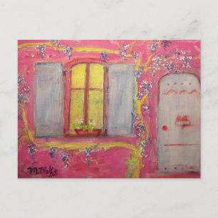 Postal saludos en cabaña de pueblo francés