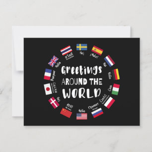 Postal Saludos en todo el mundo, Hola en todos los idioma