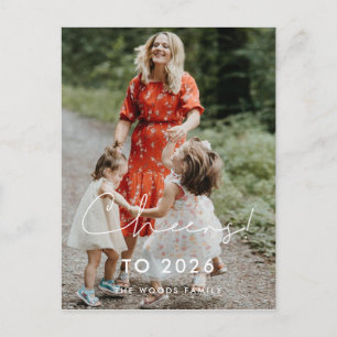 Postal Saludos escritos a mano a la foto de Año Nuevo 202