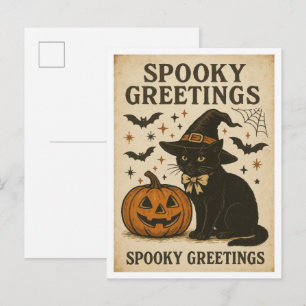 Postal Saludos espeluznantes de Halloween