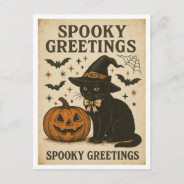 Postal Saludos espeluznantes de Halloween