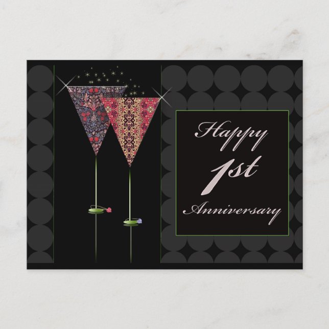 Postal Saludos - Feliz primer aniversario (Anverso)