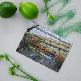 Postal Saludos flotantes de Wuppertal en alemán