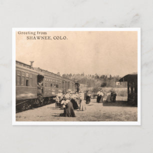 Postal Saludos fotográficos de trenes de época Shawnee Co