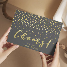 Postal Saludos - Guión de oro y Confetti