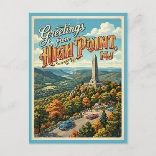 Postal Saludos High Point NJ Estilo Vintage