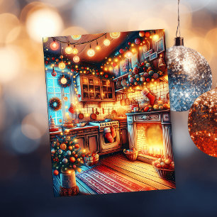 Postal Saludos navideños anticuados