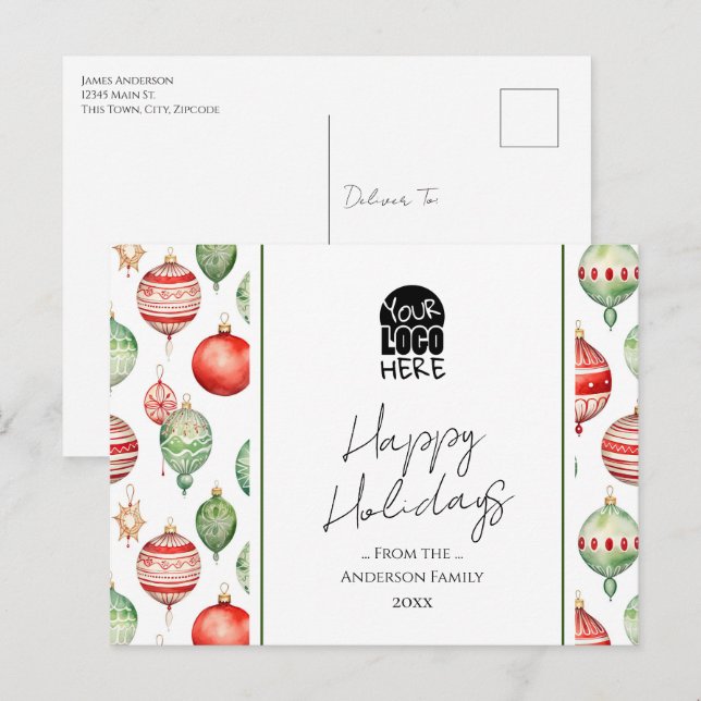 Postal Saludos navideños con el logotipo (Anverso / Reverso)