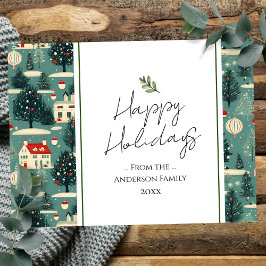 Postal Saludos navideños de Ciudad Retro