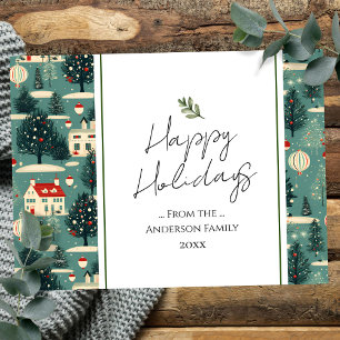 Postal Saludos navideños de Ciudad Retro