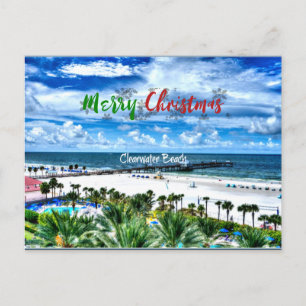 Postal Saludos navideños de Clearwater Beach