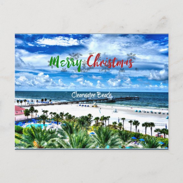 Postal Saludos navideños de Clearwater Beach (Anverso)