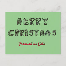 Postal - Saludos navideños de gatos