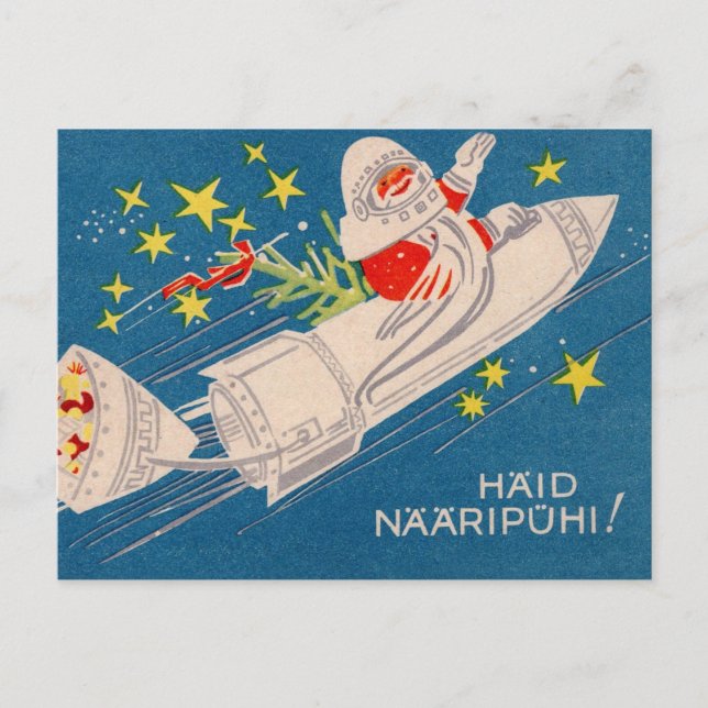 Postal Saludos Navideños de Santa Cohete (Anverso)