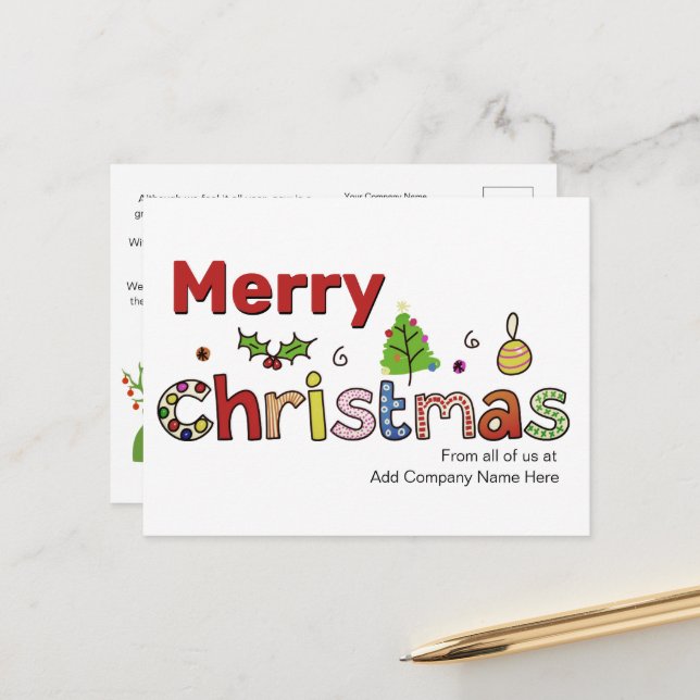 Postal Saludos Navideños Personalizados para Clientes Fes (Anverso/Reverso In Situ)