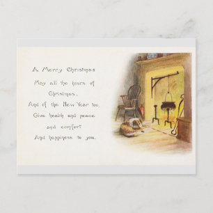 Postal Saludos navideños vintage