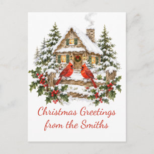 Postal Saludos personalizados de Navidad Cabaña del Carde