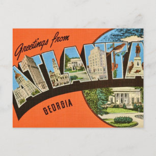 Postal Saludos Retro Atlanta 