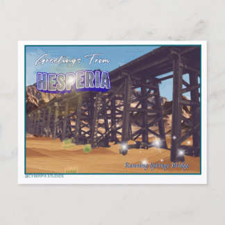 Postal Saludos Retro de Hesperia Bridge