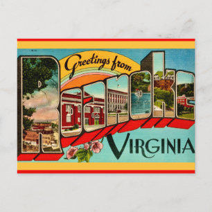 Postal Saludos Retro de Roanoke, VA