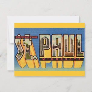 Postal Saludos retro St Paul Minnesota
