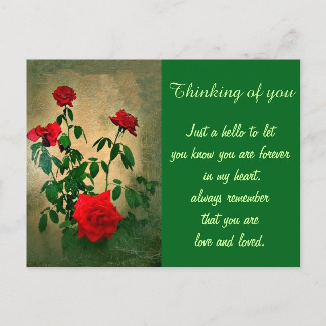Postal Saludos, Rosas de amor_ (Anverso)