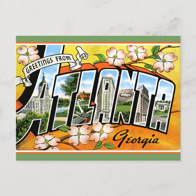 Postal Saludos Turísticos de Atlanta (Anverso)