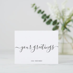 Postal Saludos Universales Blancos Minimalistas Personali