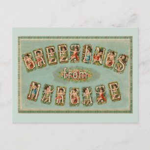 Postal Saludos victorianos desde Margate, querubines, áng