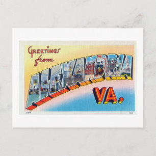 Postal Saludos Vintage de Alexandria Virginia Travel
