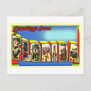 Postal Saludos Vintage de Florida
