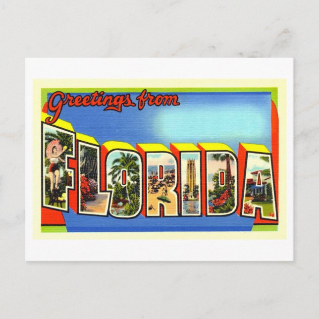 Postal Saludos Vintage de Florida (Anverso)