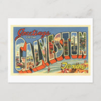 Saludos vintage de Galveston, Texas