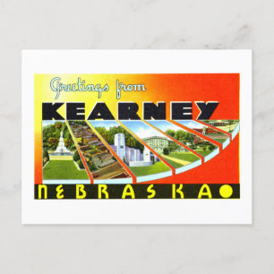 Postal Saludos vintage de Kearney, Nebraska,
