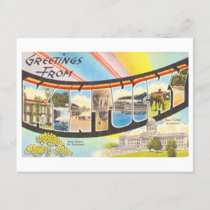 Postal Saludos vintage de Kentucky