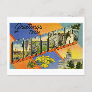 Postal Saludos vintage de Kentucky