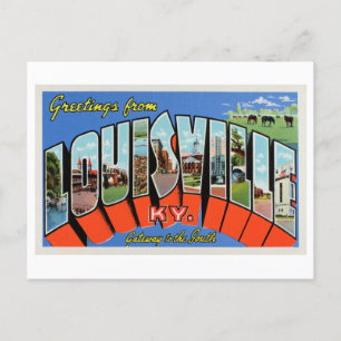 Postal Saludos vintage de Louisville, Kentucky