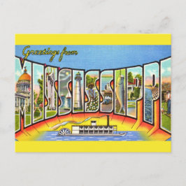 Postal Saludos vintage de Mississippi 