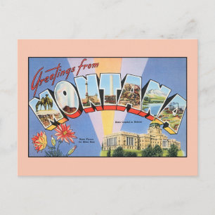 Postal Saludos vintage de Montana