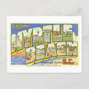 Postal Saludos vintage de Myrtle Beach, SC,