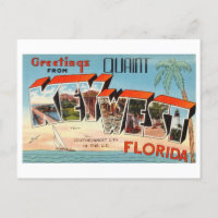 Saludos vintage de Quaint Key West, Florida