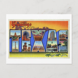 Postal Saludos Vintage de Texas