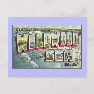 Postal Saludos vintage de Wildwood by Sea NJ