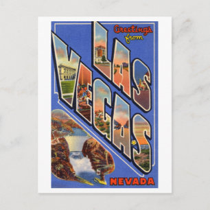 Postal Saludos vintage desde Las Vegas, Nevada