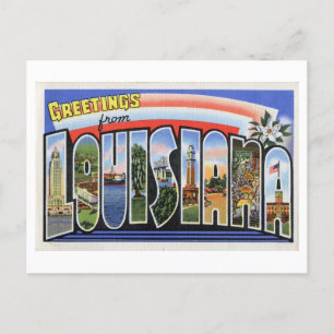 Postal Saludos vintage desde Luisiana