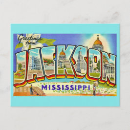 Postal Saludos Vintage Jackson Miss 