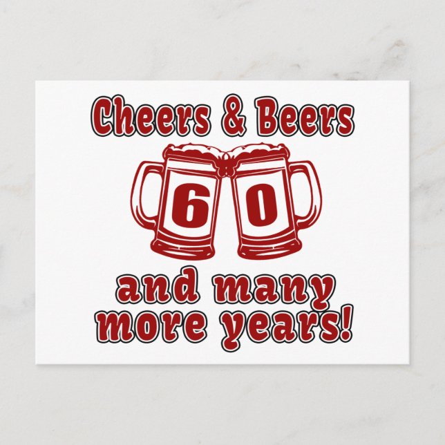 Postal Saludos Y Cervezas 60 Diseños De Cumpleaños (Anverso)