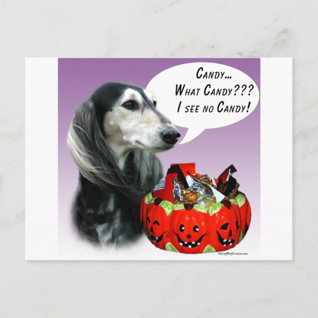 Postal Saluki Halloween Candy (Anverso)